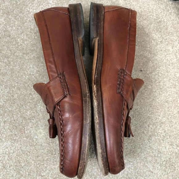 Allen Edmonds Mens Brown Leather Tassled Loafers main image 8